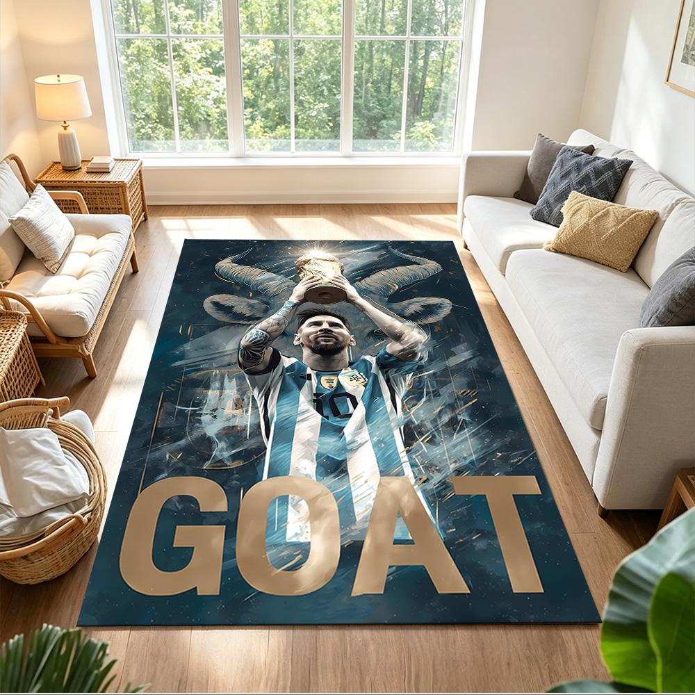 Colorful Soccer Player Carpet Perfect for Game Room Dining Room Living Rooms Balcony Anti-slip Rug Office home decor