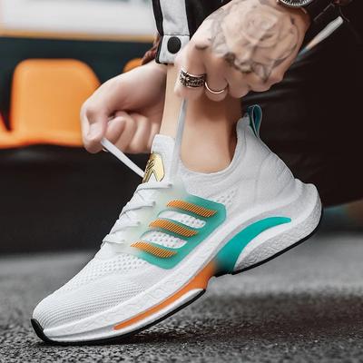 Fashion Men's Shoe Summer 2024 New Flying Woven Breathable Mesh Surface Fashion Shoes All Match Running Sports Big Size Men's Shoes
