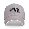 WTF WHERES THE FISH Black Baseball Cap with Fish Logo Design for Fishing Enthusiasts and Casual Wearers