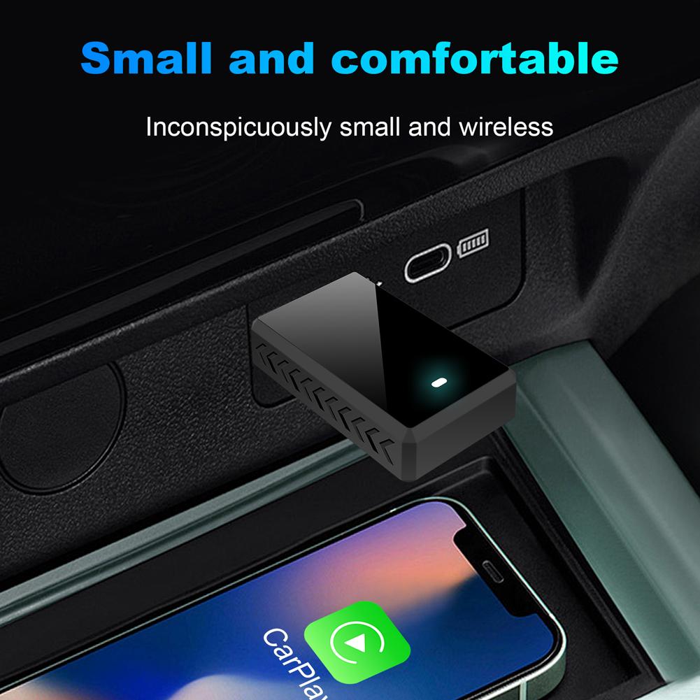 Wired To Wireless Carplay Android Auto Mini Adapter USB Plug and Play OTA Upgrade for Cars with OEM Wired CarPlay Android Auto