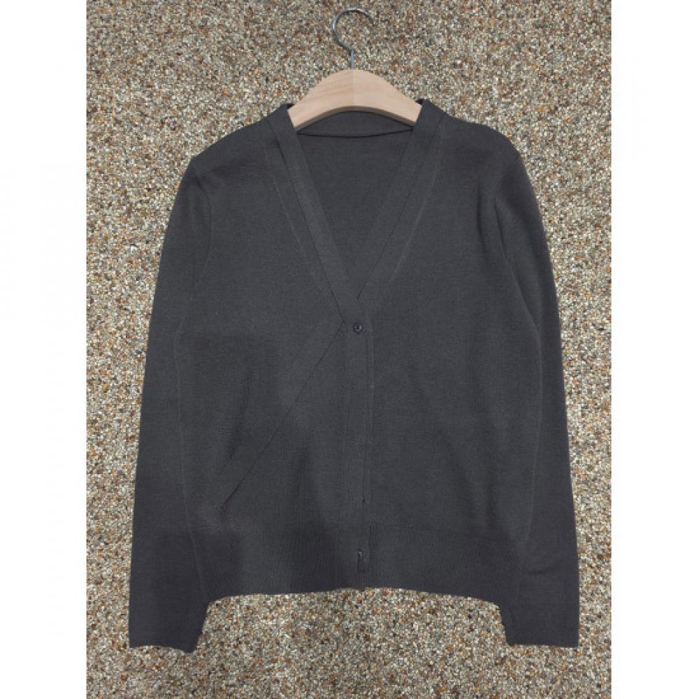 Shop Women Knit Cardigan Dbl Hem Y Btn Long Sleeve Plain Brown 21ds Wcd260097