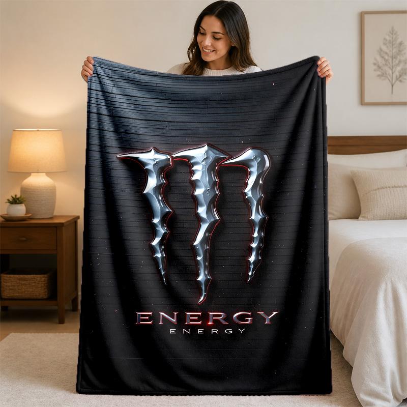 Coperta in Flanella Stampata Monster Energy Morbida Calda Coperta Plaid in Peluche Per Letto Divano Divano Uso Domestico Interno