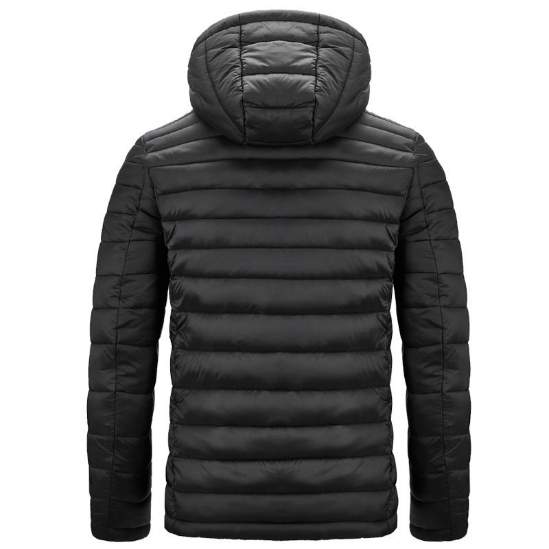 Autumn and Winter Men's Large Size Hooded Cotton-padded Jacket Lightweight Coat Cotton-padded Men
