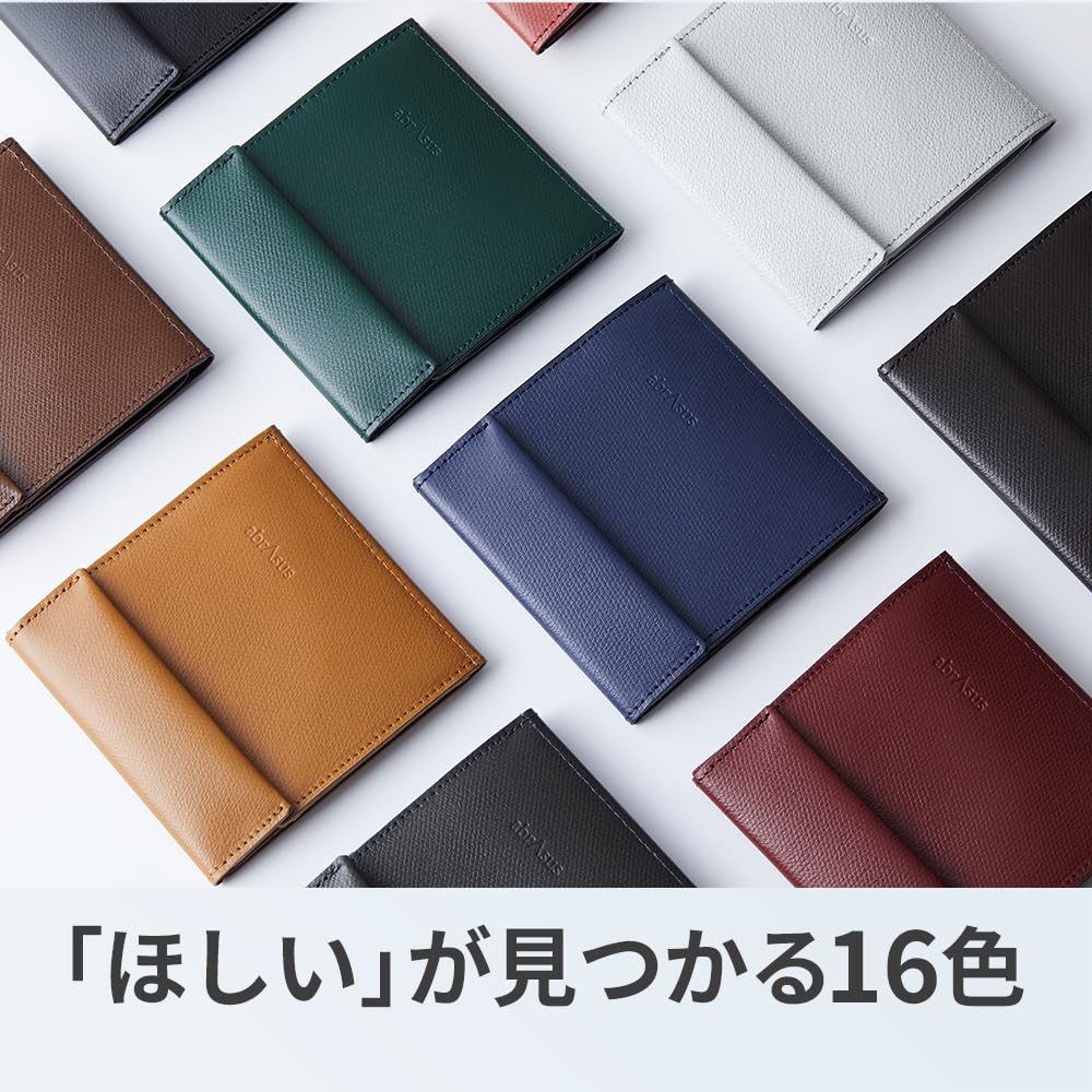 Abrasus Slim Leather Wallet for Men and Women, Made In Japan, Black