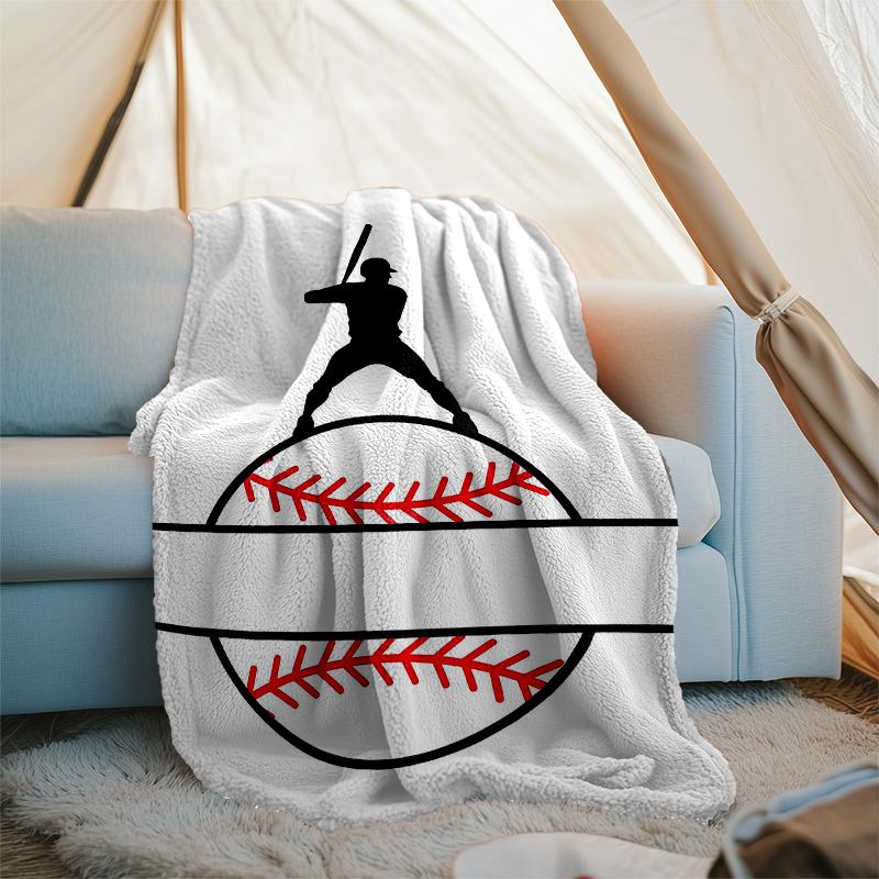 Baseball Theme Printed Blanket - Perfect for Couch, Bed, Travel & Outdoor Use | Machine Washable, Cozy & Durable.