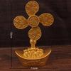 Golden Alloy Rotating Windmill Treasure Bowl: Creative Metal Wealth Ornament