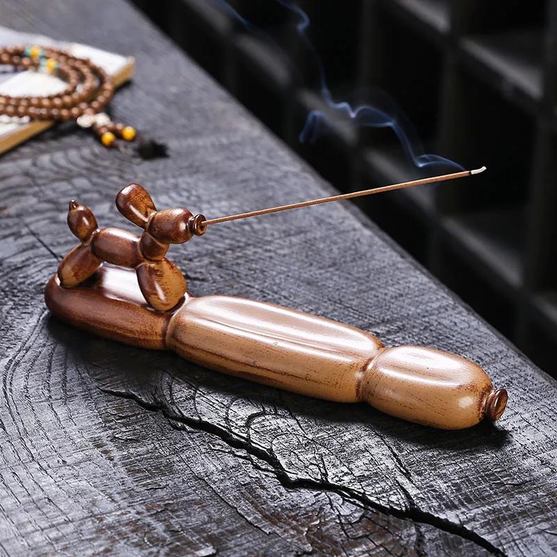 

1Pcs Handmade Cute Dog Ceramic Handicraft Home Ornaments Incense Stick Holder Incense Burner (Without Incense)