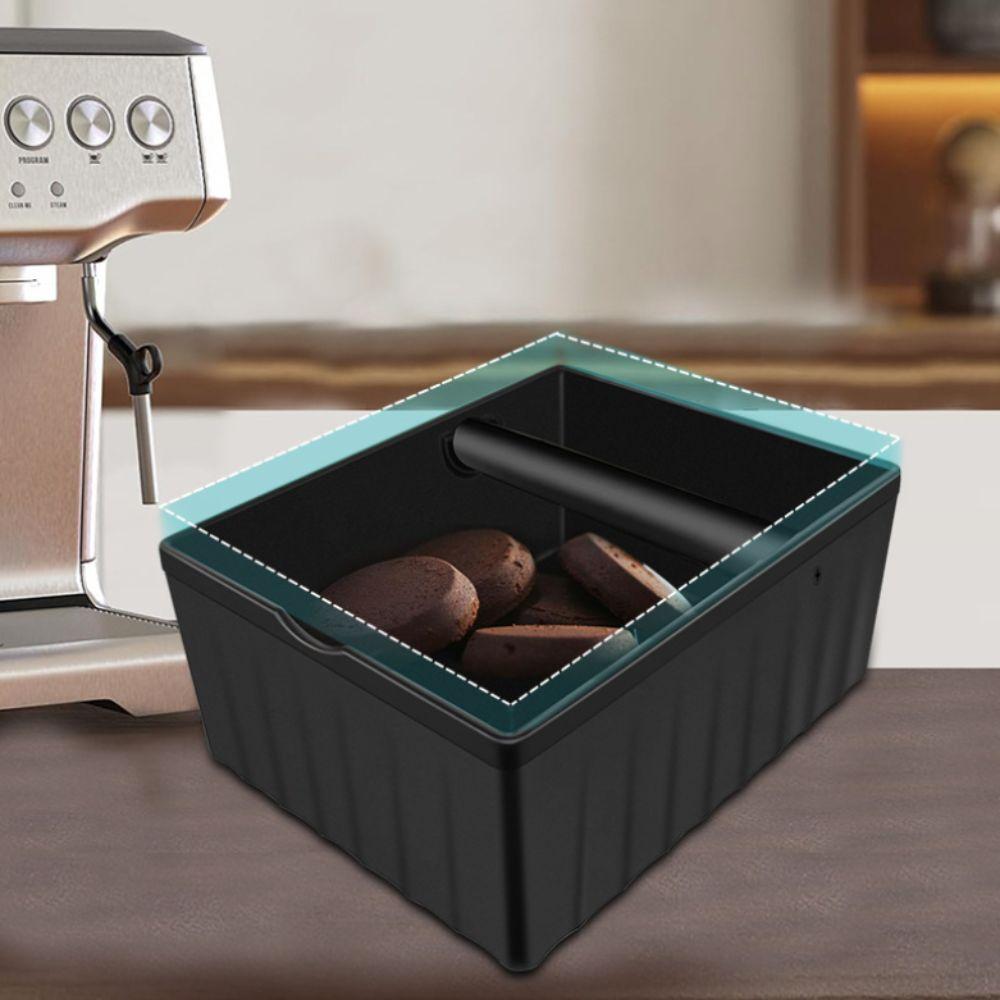Large Capacity Coffee Grounds Tapping Box Rectangular Coffee Grind Waste Bin Coffee Knock Box  Cafe