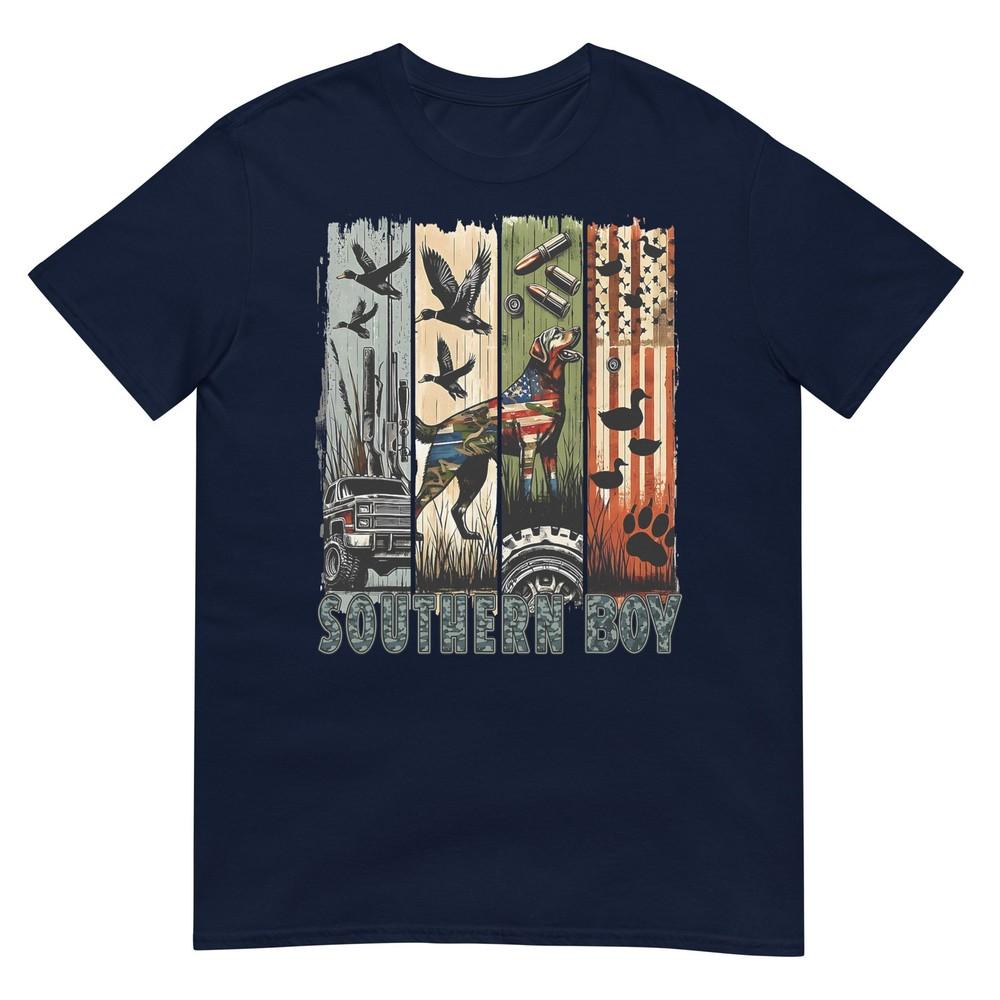 Southern Boy Camo Hunting Duck Dog Patriotic Usa Flag Boys TShirt S