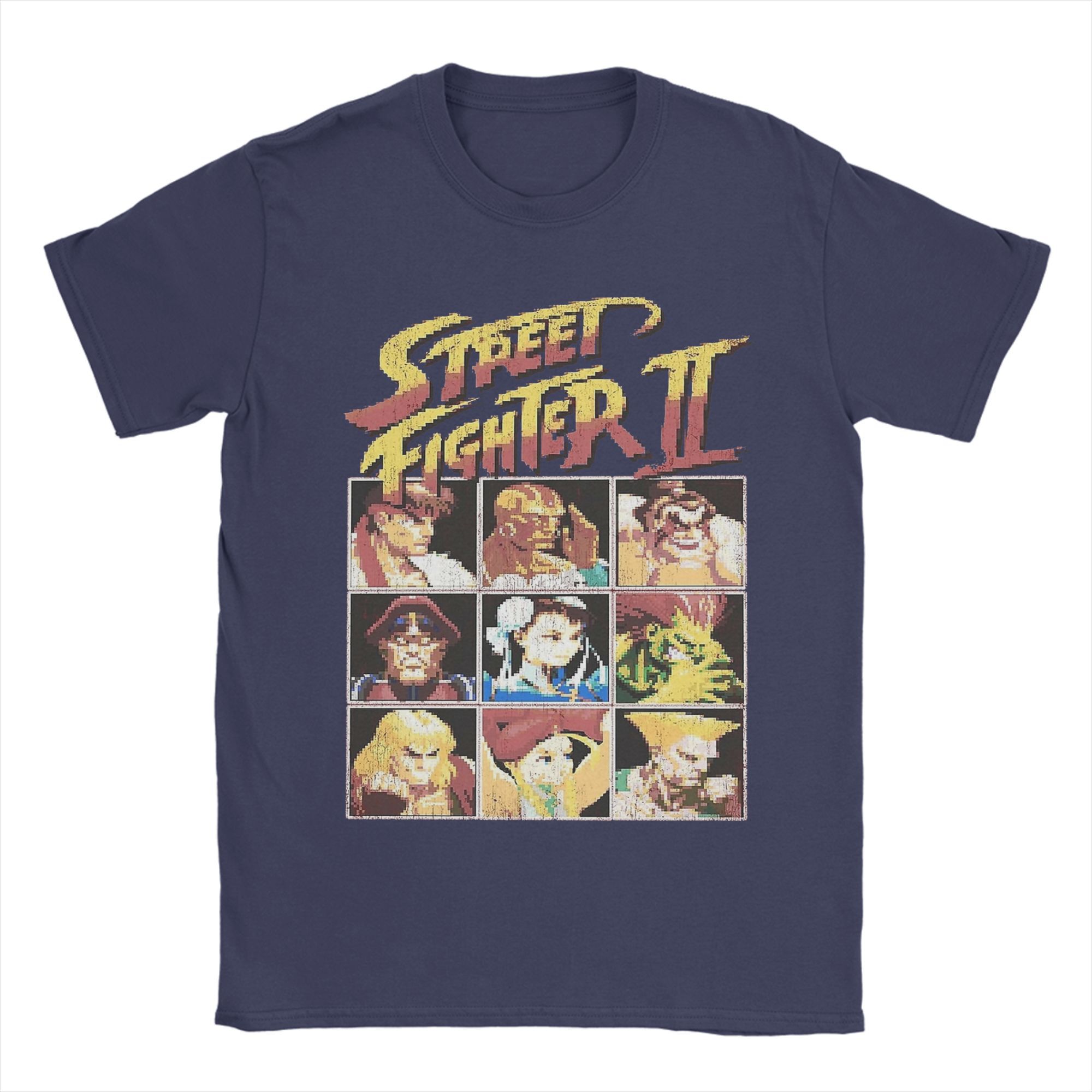 

Streets Fighters 2 T Shirts for Men Pure Cotton Humorous T-Shirts Crew Neck Tee Shirt Short Sleeve Clothing Adult XL