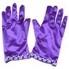 Satin Gloves Evening Galas Gloves with Beaded Trim Short Gloves Wedding Bride Gloves Formal Occasion Stage Props Gloves