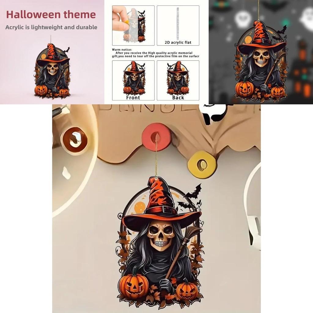 Car Decor Acrylic Pumpkin Pendant For Halloween Party Vehicle Ornament