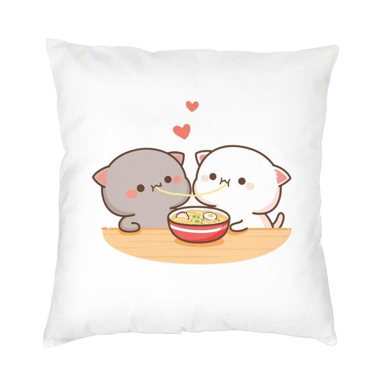 Peach And Goma Eating Salad Cushion Cover 40X40 Home Decor 3D Printing Throw Pillow For Sofa Two Side