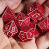 Cusdie DND Labyrinth Metallwürfel Massiv D4-D20 Polyederwürfel Set mit einzigartigem D4 für Rollenspiel Pathfinder Brettspiele TRPG
