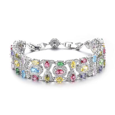 Neues Zirkon-Armband in Farbe, Licht, Luxus, voller Diamanten, Damenmode-Armband für Frauen