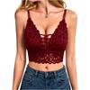 Lace Bralette Crop Top V Neck Adjustable Straps Unlined Wireless Bra Y2K Style Lace Camisole Tank Top