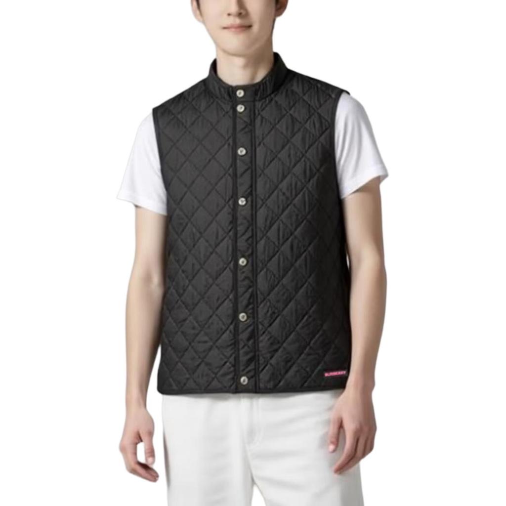 Burberry Vests Men's Black Stand Collar Moderate Straight Fit 80914611