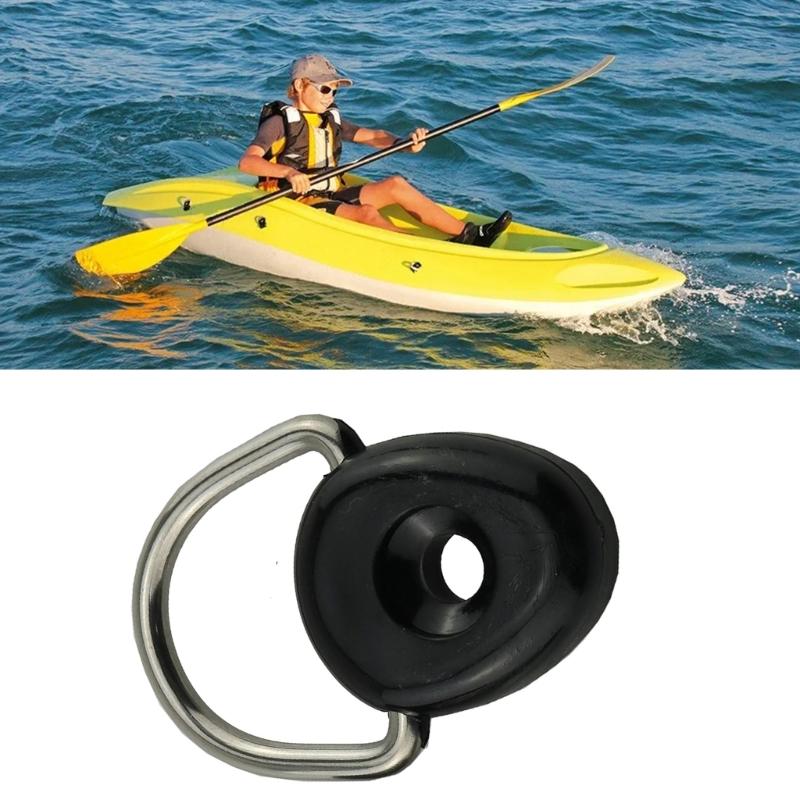 10Pcs Kayak Fishing Riggings D Rings With Screws Elastics Rope Pull Buckles Fishing Boats Hardware Kayak Accessories