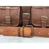 Men Genuine Brownish Leather Vintage Laptop Messenger Briefcase Bag Satchel