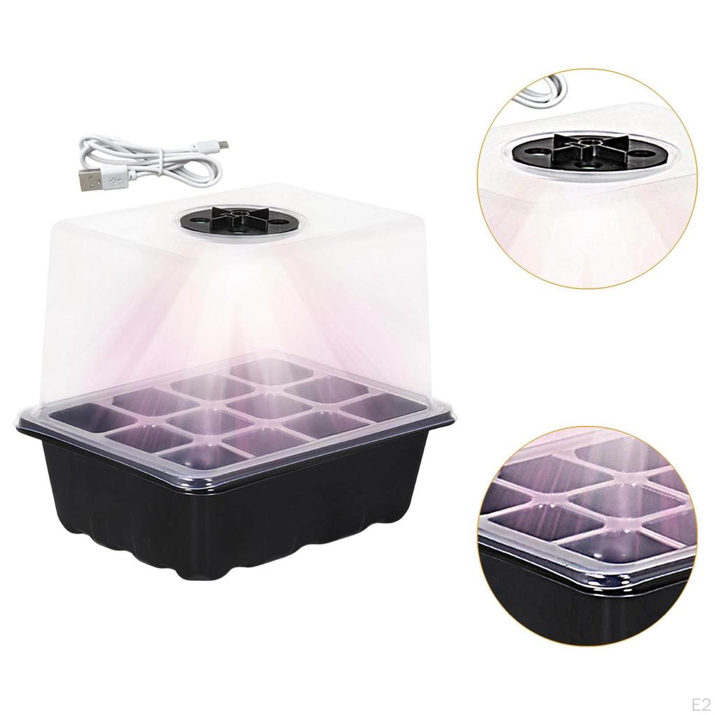Nursery Pot with Light Growing Tray Drain Holes Reusable Humidity Domes Practical