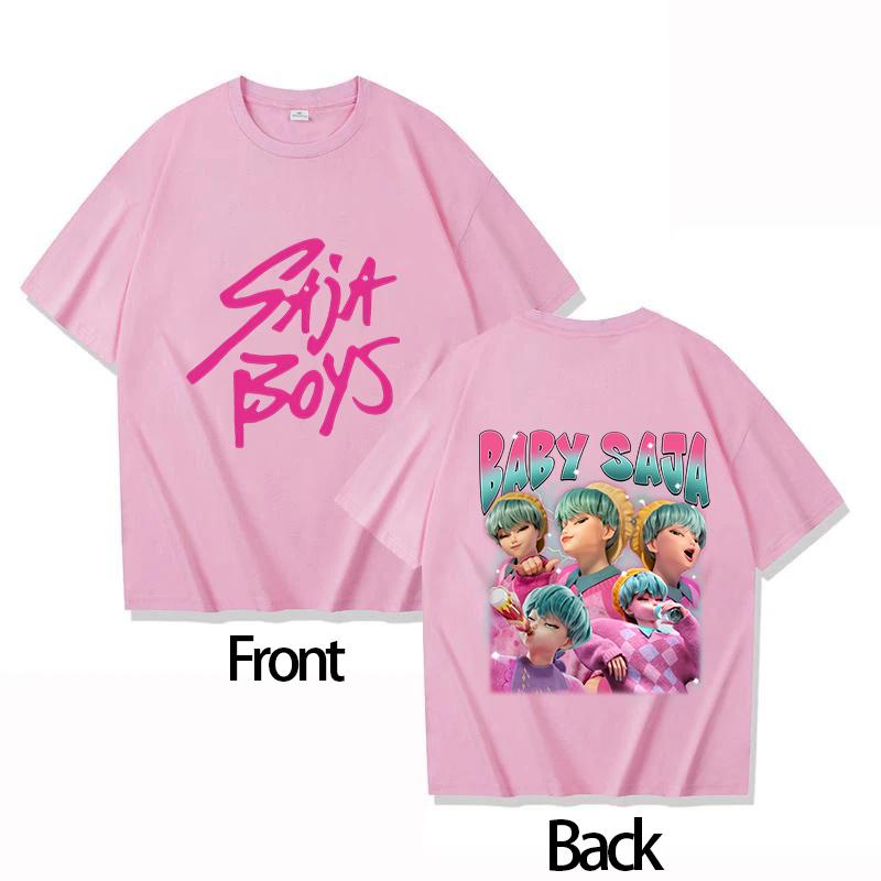 Boys Girls T-shirt Hot KPOP Demon Hunter Tiger Derpy Parent-child Cotton Round Neck Girls Short-sleeved Comfortable Adult Top