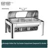 Gold-Plated Stainless Steel Buffet Warmer with Full Lid and Visible Insulation
