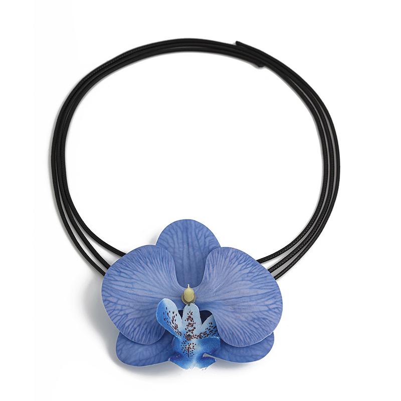 Women Girls Multiple Colors Neck Ornament Simulation Butterfly Orchid Graduation Ball Fashion Accessories