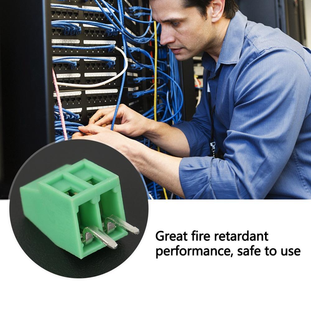 20PCS 2.54mm Pitch 2 Pin Terminal Block Green Terminal Connector  Electrical Connections