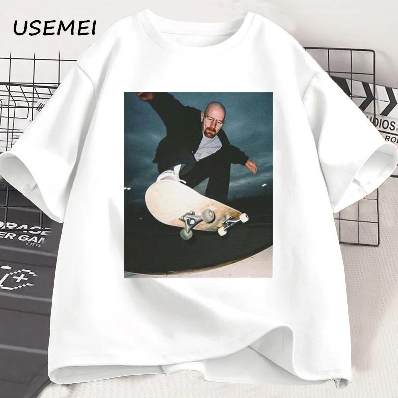 Breaking Bad Heisenberg Tshirts Unisex Walter White 90s Skate TShirt Women and Unisex Unisex Graphic Printed T Shirt Cotton Tees