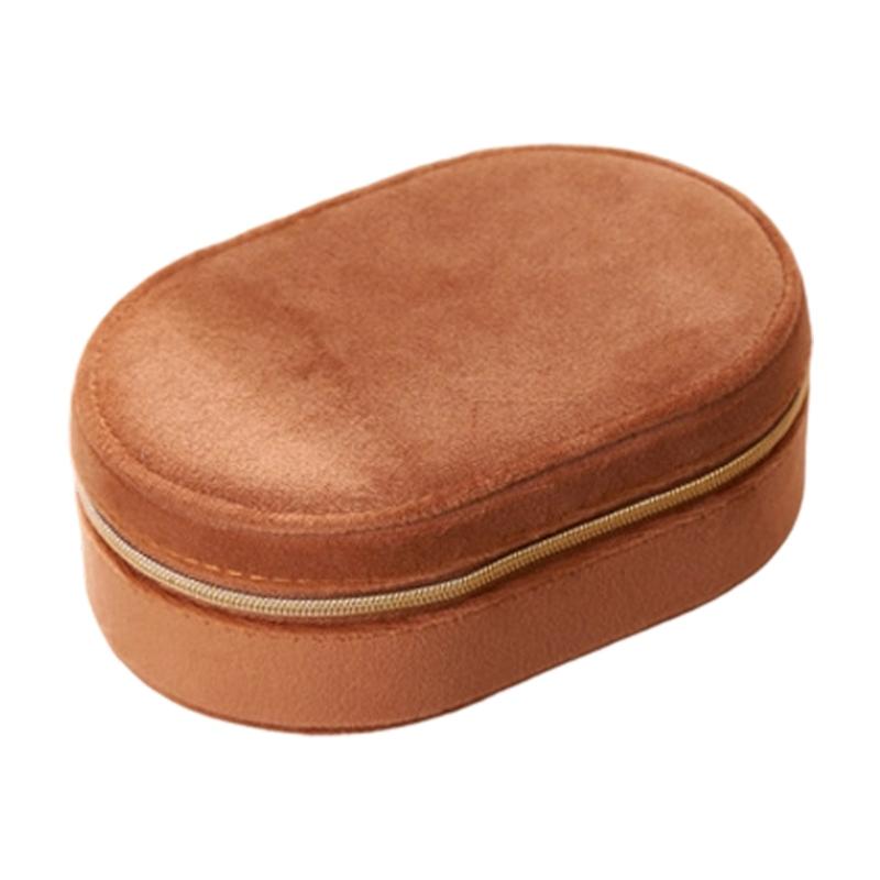 Soft Flannel Jewelry Case With Compartments Portable Designs For Home Travel Use