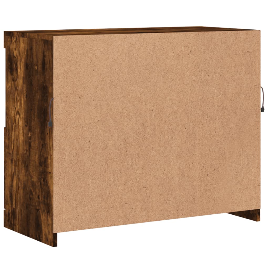 Sideboard with LED Lighting Smoked Oak 31.9 x 14.6 x 26.4 in