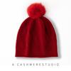 New High End Solid Color Cable Fur Ball Thickened and Warm Stylish Knitted Casual Hat for Women