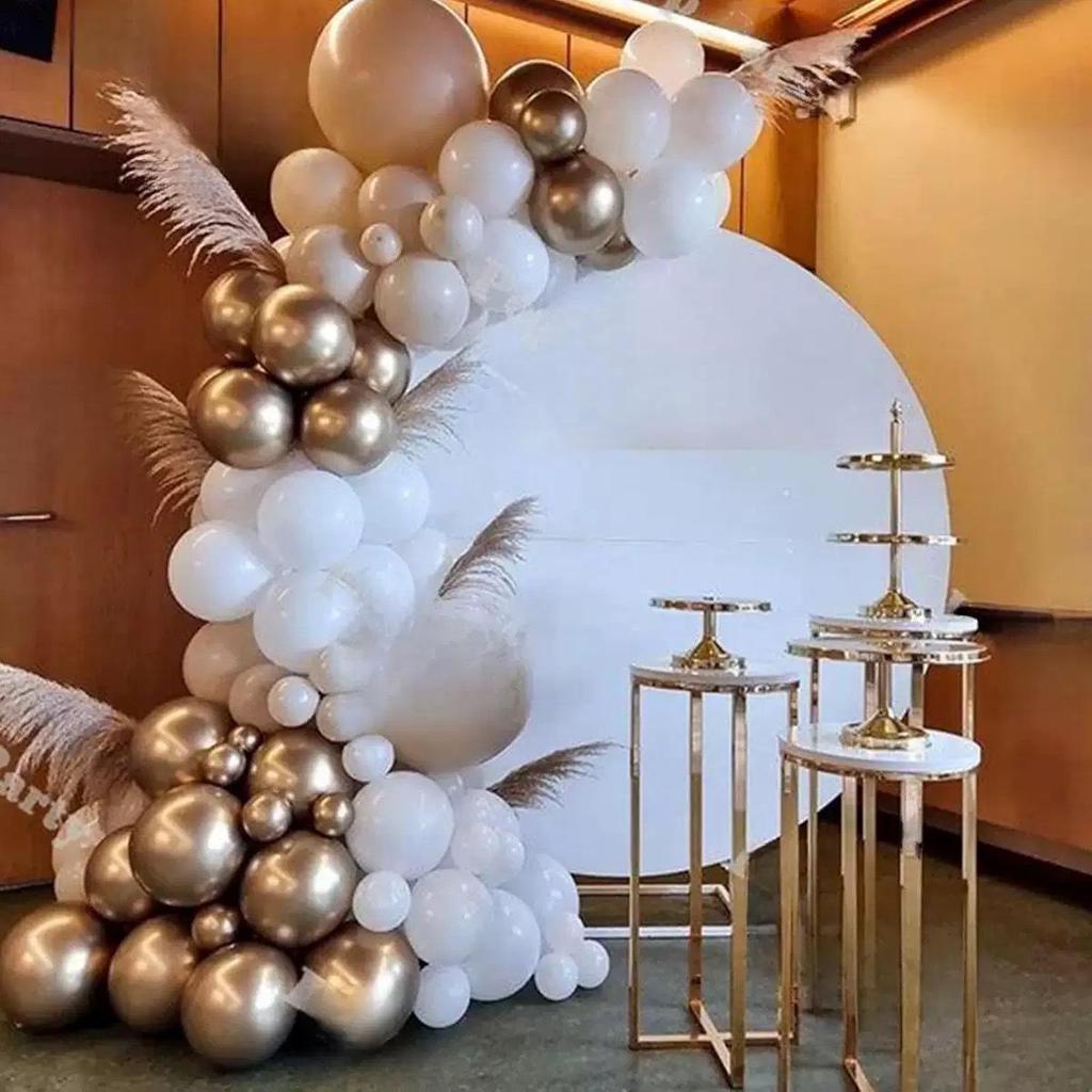 Champagne Gold Wedding Balloon Garland Arch Set: Pearlescent Theme Party Decoration