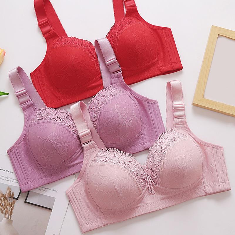 

1PC Large Size Mom Bra Without Steel Ring Polyester Underwear Bra Adjustment Bra Women