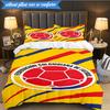 Colombian Soccer Federation 3pcs Bedding,Including 1pc Duvet Cover And 2pcs Pillowcases Perfect for Christmas,Ideal for Bedroom, Dormitory