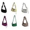 2023 Travel Pleated Crossbody Bags Solid Color Shoulder Bag for Women Trendy Bag