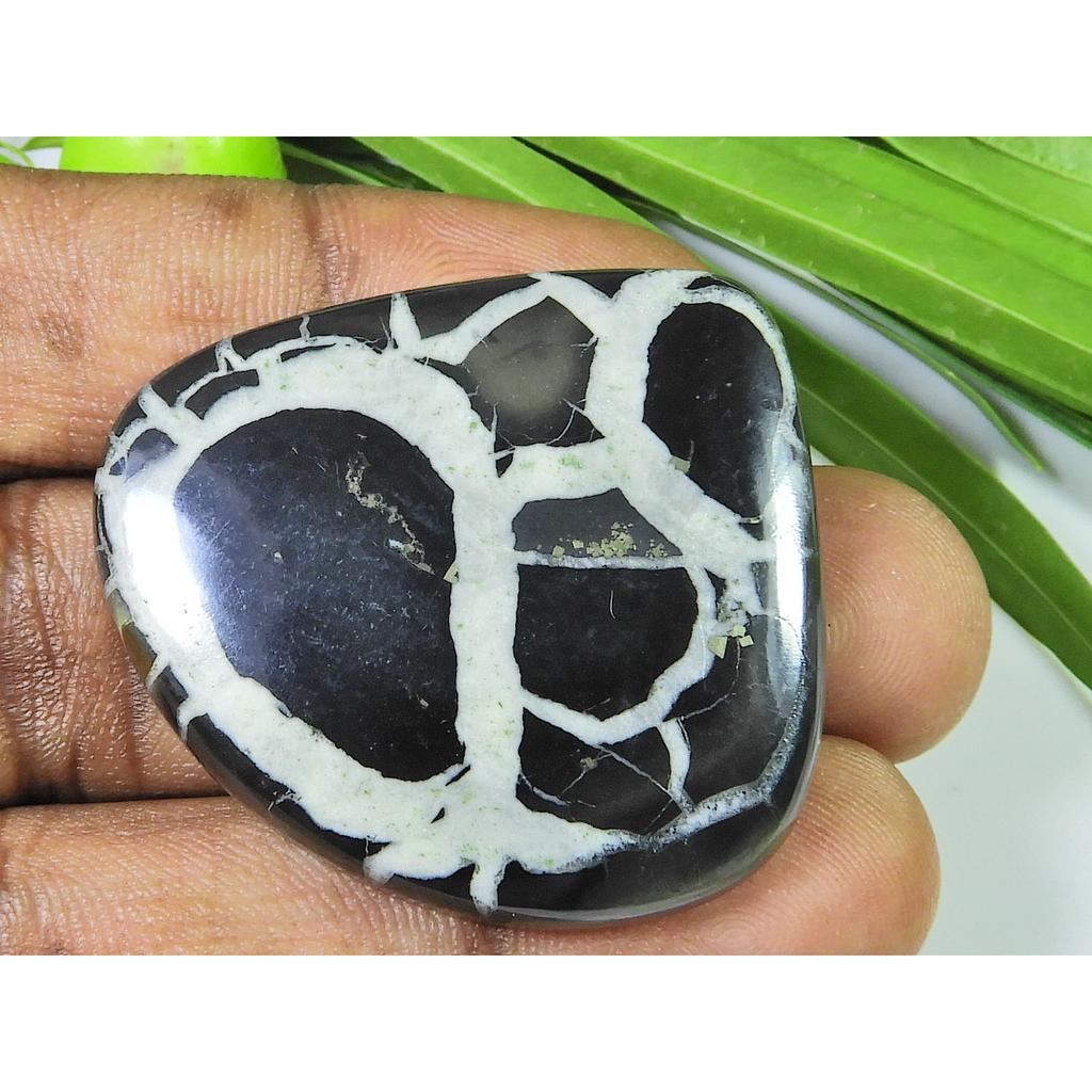 AAA Natural Septarian Jewelry Making Fancy Black Crytsal Gemstone 35X40X06MM SK-864