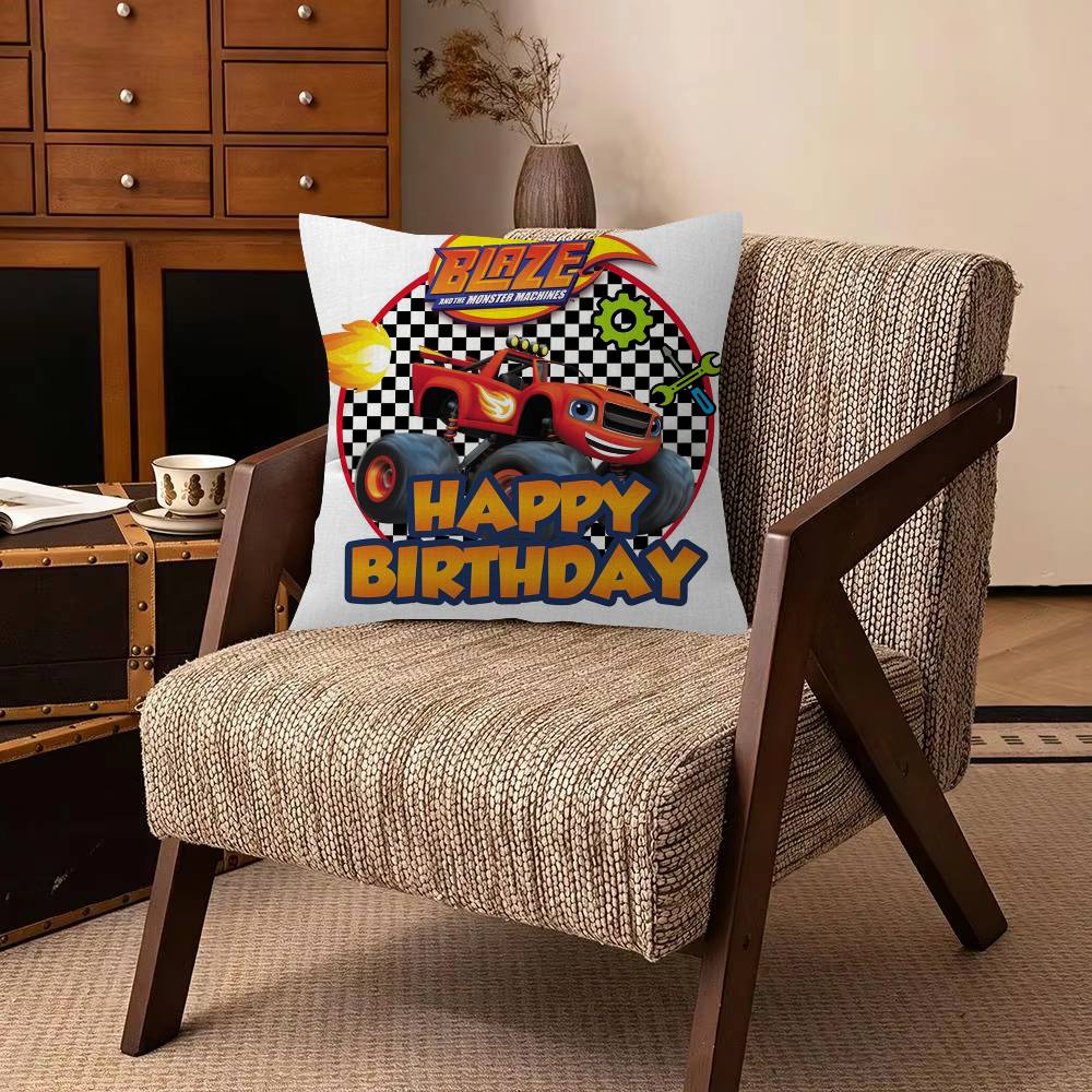 Blaze and the Monster MMachines Cushion Cover Pillowcase Upholstery Sofa Throw Pillow Home Decor Pillowcas