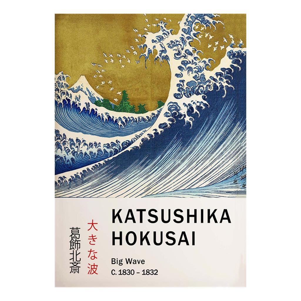 The Great Wave Off Kanagawa Poster Mt Fuji Print Wall Art Picture Vintage Japanese Artwork Canvas Paintings Home Wall Decoration