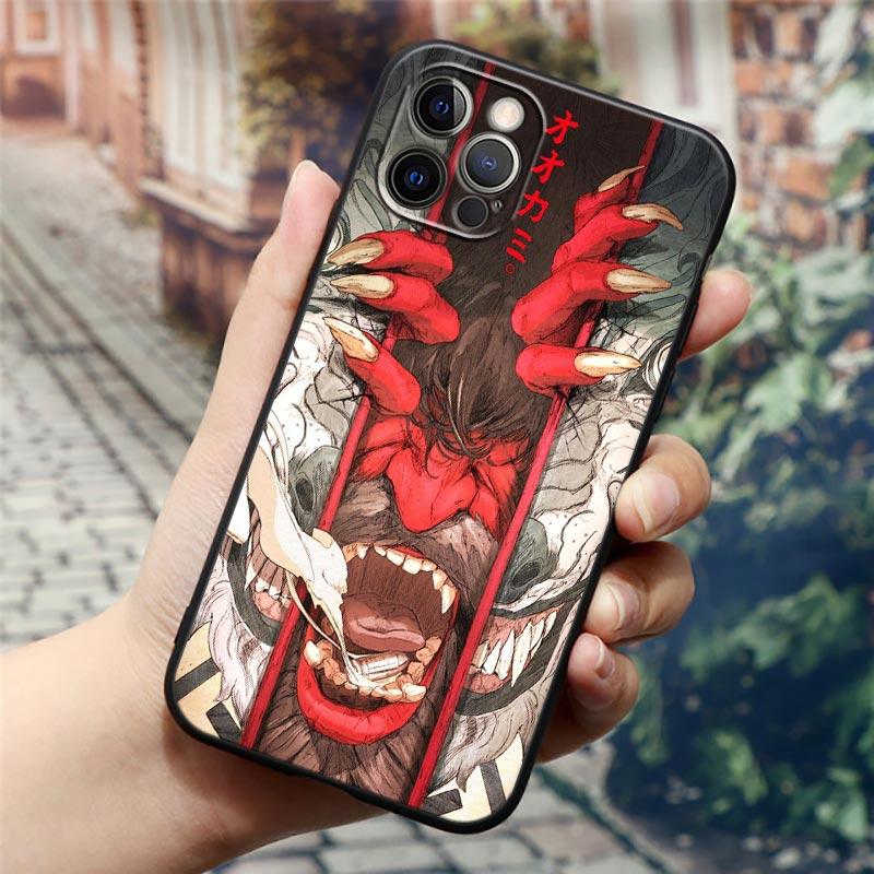Samurai Ghost Hannya Ukiyo-E Mask Tattoo Phone Case For Apple iPhone 16e 16 15 14 13 12 11 Pro Max XR XS 8 Plus Back Cover Cases