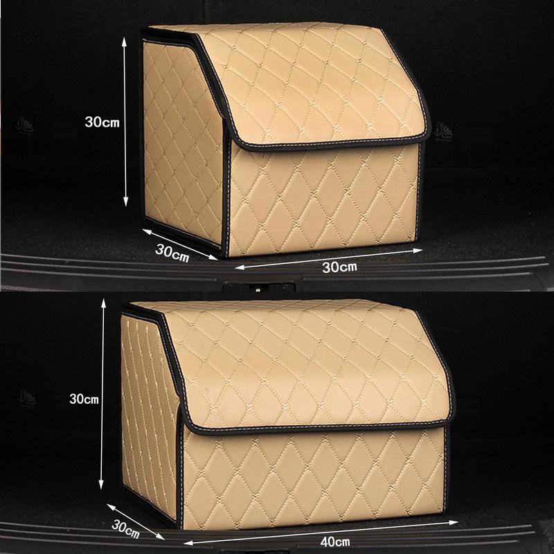 Organizer do bagażnika samochodu luksusowy składany bagażnik samochodowy schludny schowek Wodoodporny organizer do bagażnika samochodowego PU do samochodu