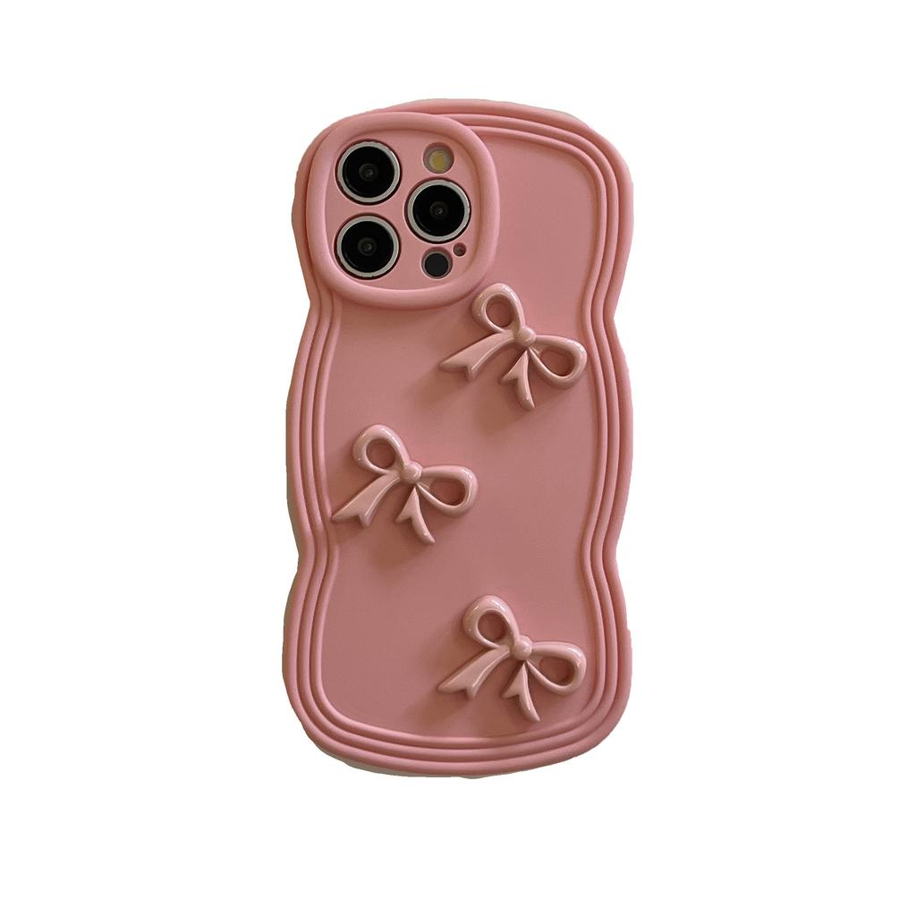 Niche Sweet Cool 3D Bowknot Compatible with iPhone 14 Pro Max Apple 15 Phone Case 12/13 Soft Case 16