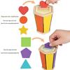 Montessori Wooden Color and Shape Sorting Cup Set for Early Learning and Grip Development 