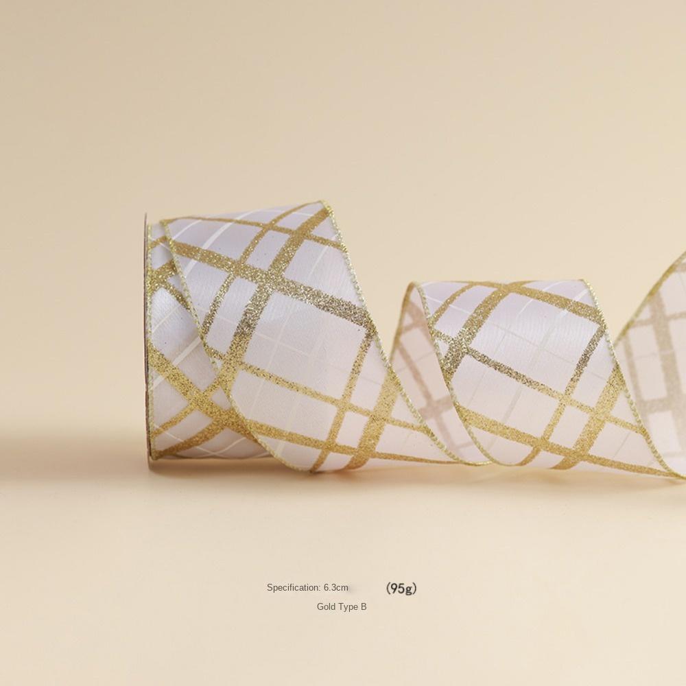 Gold Christmas Ribbons Imitation Hemp Material Bows Craft Decoration  Christmas Decorations