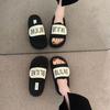 Fashion Velcro Muffin Thick Bottom One-word Drag Wear Versatile Height-increasing Sandals 2025 New Internet Celebrity Slippers Female Summer