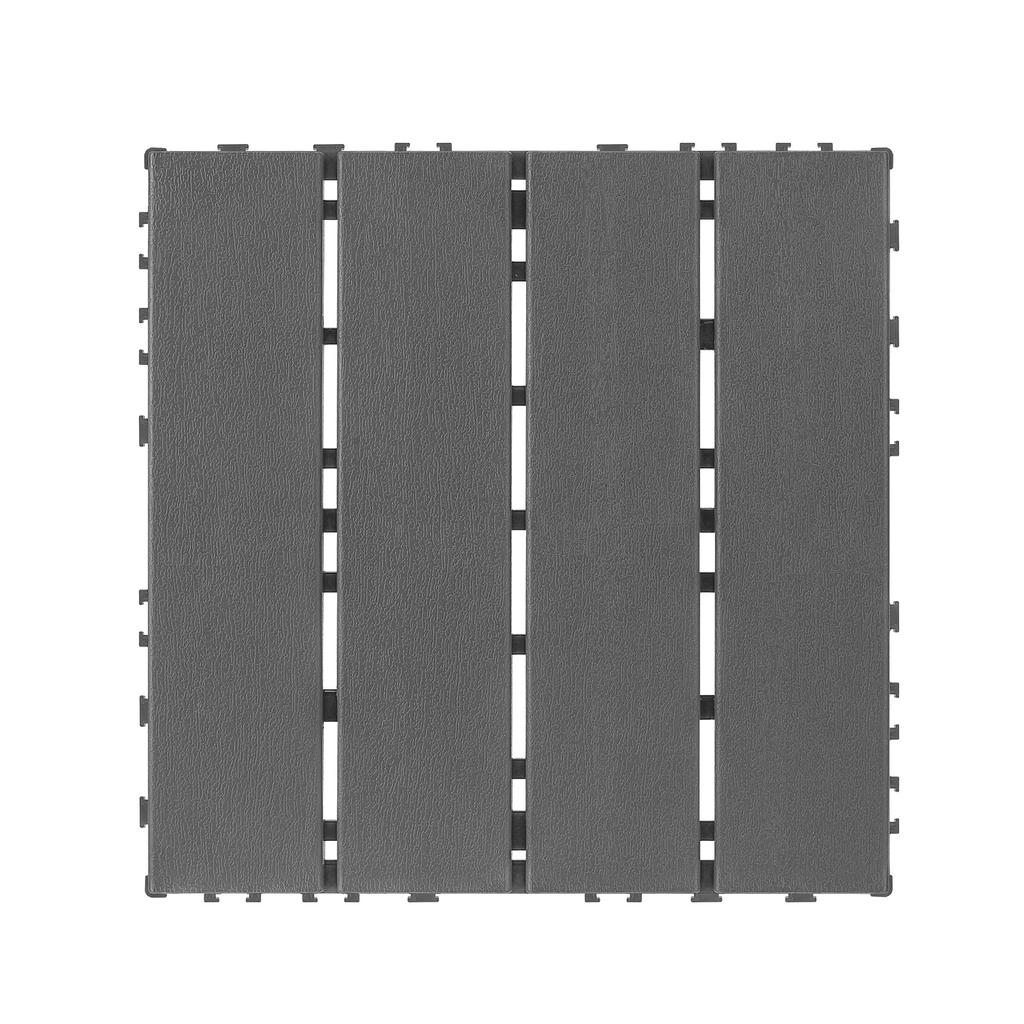 Plastic Interlocking Deck Tiles,44 Pack,12"x12" Square Waterproof Outdoor All Weather Use, Patio Decking Tiles for Poolside Balcony Backyard,DARK Grey