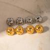 Youthway Chubby Stainless Steel Colorful Rhinestone Star Half Ball Stud Earrings For Women Fashion Jewelry Gift