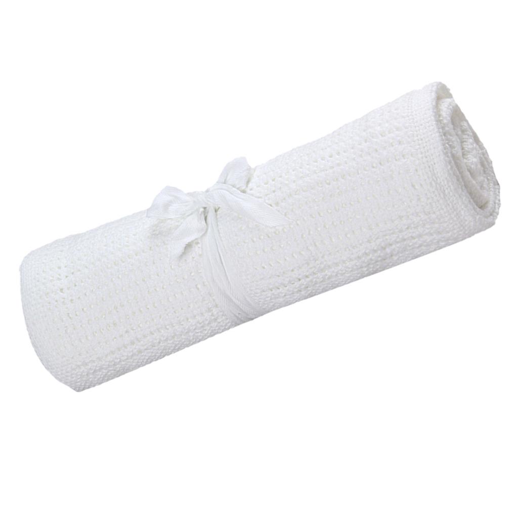 Buy Cotton Baby Cellular Blanket Pram Cot Bed Moses Basket Crib White