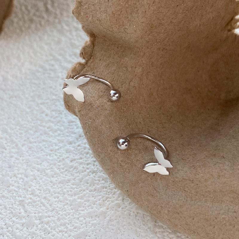S999 Sterling Silver Butterfly Stud Earrings: Elegant Forest-Inspired Design for Women.