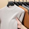 Men's Premium Velvet-Lined Thick Sweater - Warm, Solid Color, Casual Knitted Base Layer for Autumn & Winter.